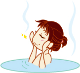 温泉でキレイに。高鶴山荘さんホームページにて使用しました。