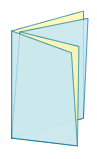 パンフレット折り方　クロス8ページ折り（直角四つ折り）
